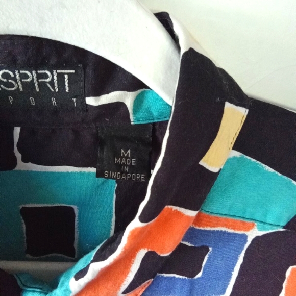 Vintage 1980s Esprit Sport Print Blouse - Picture 3 of 5